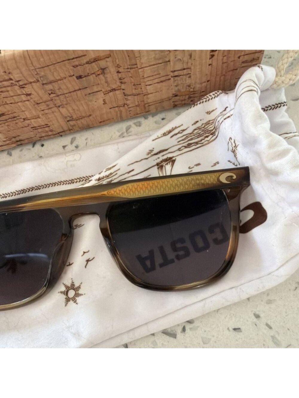 Costa Del Mar Sullivan Sunglasses Polished Salt Marsh Gray Glass 580G - Picture 5 of 7